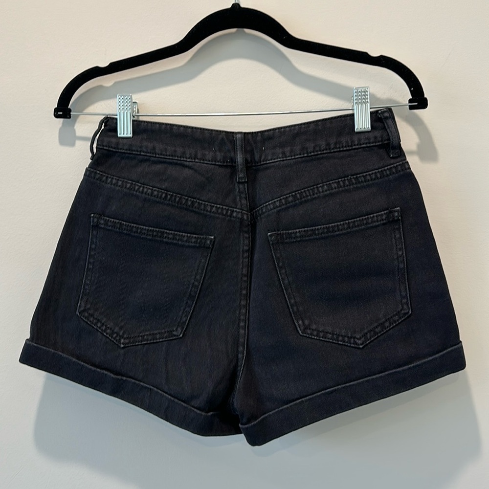PacSun High Rise Black Demin Jean Shorts size 25 Like New No Flaws So Flattering - Picture 4 of 6